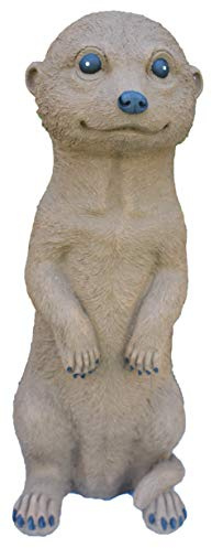 STEINFIGUREN SPICKER Steinfigur Erdmännchen 162/2, Gartenfigur Steinguss Tierfigur Braun Patina