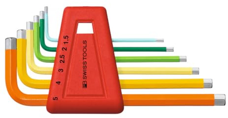 PB Swiss Tools Sechskant-Winkelschraubendreher-Satz, pulverbeschichtet, 6-teilig