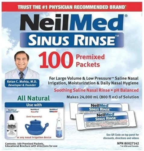 NeilMed RDC10130821 Sinus Rinse, Premixed Packet, 120 Count