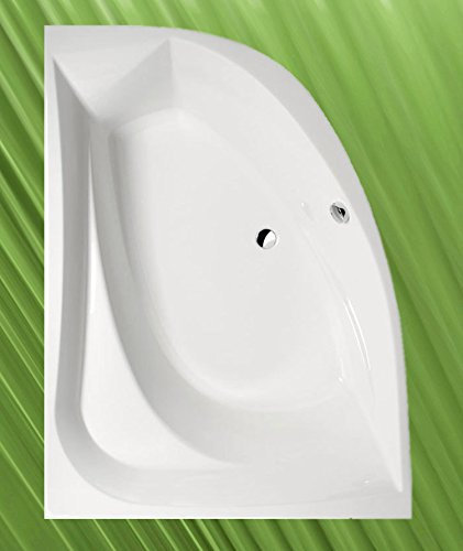 Raumsparwanne TANYA 160x120cm Links + Ablaufgarnitur + Wannenfüße