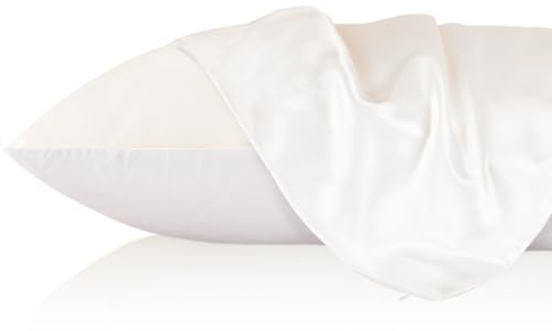 LilySilk Seide Kissenbezug Kissenhülle Uni Unterseite von Baumwolle mit Reißverschluss 1 Stück Wende Kissen in Schachtelverpackung Elfenbein 80x80cm Verpackung MEHRWEG