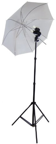 DynaSun JDD8KIT E27 4 in 1, Set da Studio Professionale, Supporto Cavalletto Stativo, Portalampada, Ombrello Diffusore Bianco per Illuminatore Luci Flash