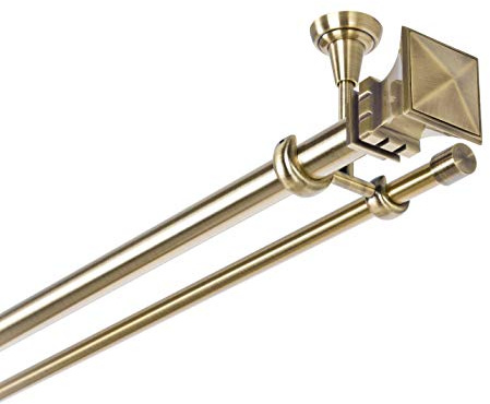 ASTA PER TENDA 25/16 mm 2 di Corsa Fissaggio a Soffitto antico di metallo in oro, 600