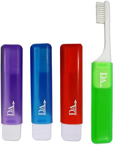 Spazzolino ortodontico da viaggio forma a V. (conf. da 4, set di 4 colori)