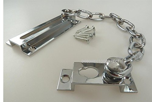 Türkette, Türsicherung, mit Schrauben, sehr stabil, Messing verchromt