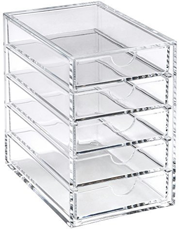 Osco A3278 Hohes Magazin mit 5 Schubladen aus klarem Acryl, durchsichtig, 5 drawer