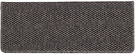 casa pura Stuffenmatten innen 15 Stück, rechteckig Selbstklebend in Sisal-Optik Treppenstuffen Matten anthrazit 65x23,5 cm Kalkuta