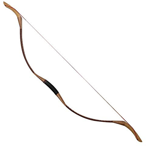 Huntingdoor Mongolian Recurve Bow Traditional Handmade Longbow 30-55lbs Archery Wooden Bow Fit for Right & Left Hand for Outdoor Sports Hunting Competition Training Game（45lbs）