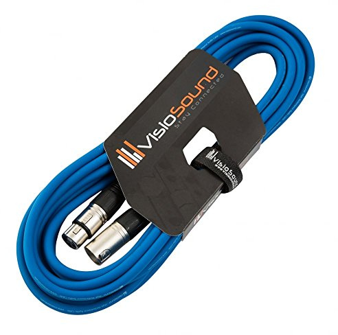 Male to Female XLR Mic Lead Balanced Microphone Patch Cable (Blue, 6m) | Noiseless OFC Balanced Microphone, Signal, Audio, Patch Cable / 8 Colours