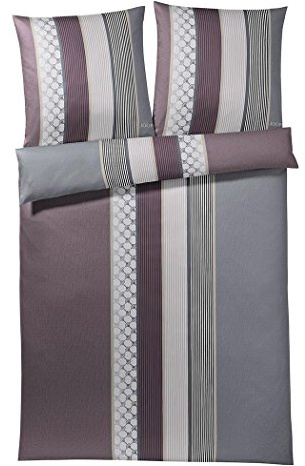 JOOP! 4069-1 Cornflower Stripes Mako-Satin-Bettwäsche 200x200 + 2x 80x80 deep wine