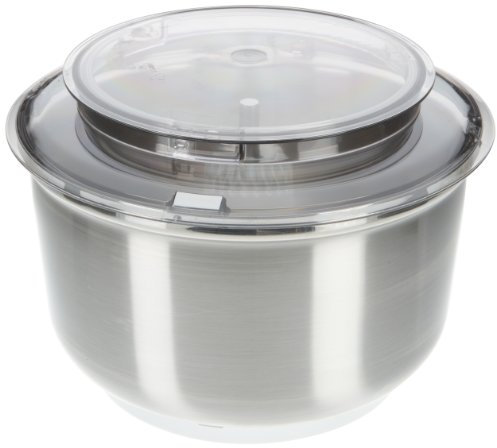 Bosch Edelstahl-Rührschüssel MUZ6ER2, 6,2 Liter, max. Teigmenge 4 kg, geschmacksneutral, robust, lebensmittelecht, spülmaschinengeeignet, passend für MUM6 Küchenmaschine