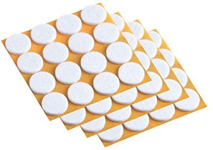 Meister , 645036 Patins en feutre autocollant,17 mm, blanc, 100 pièces
