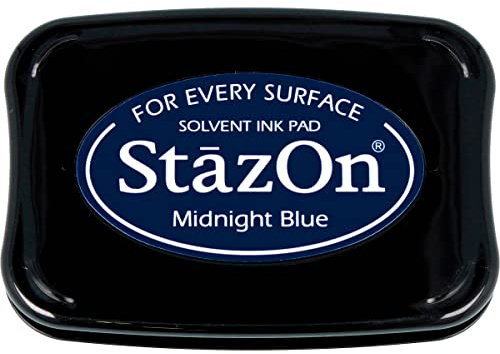 Tsukineko SZ000062 StazOn Stempelkisen, dunkelblau, Synthetic Material, blau, 9.7 x 6.6 x 1.8 cm