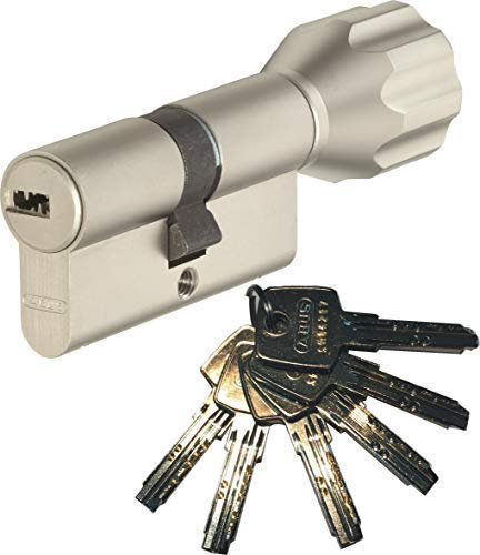 Abus EC550 - Bombín cilíndrico con pomo (45 x 30 mm, incluye 6 llaves)
