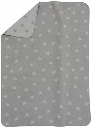 Alvi Baumwolldecke Babydecke 75 x 100 cm, Design:Sterne grau 608-7 by Alvi