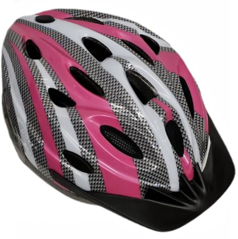 SportDirect™ Bike Helmet MTB Helmet 18 Vents Adult Mens Womens Youth 55-58cm Bicycle Helmet Large Pink/Graphite/White *Sport Direct 3 year Crash Replacement Policy, CE-EN 1078:2012:A1:2012 standards