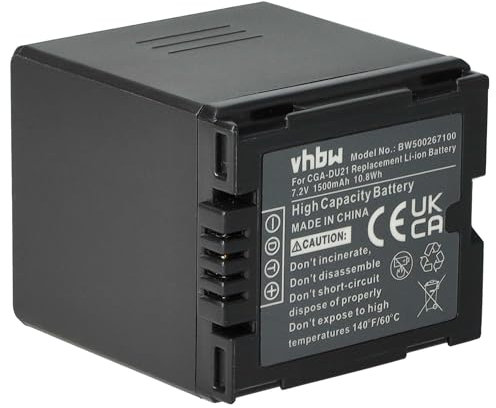 vhbw batteria sostituisce Hitachi DZ-BP07s, DZ-BP14s, DZ-BP21 per videocamera camcorder (1500mAh, 7,2V, Li-Ion)