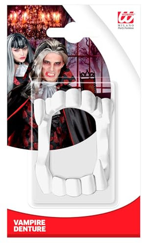 W WIDMANN MILANO Party Fashion 8402D – vampyrbit, för vuxna, tänder, bitetänder, Dracula, blodsuggare, temafest, karneval, halloween