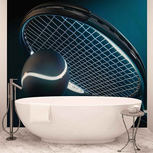 Tennis tennisklubbor Ball Neon – Forwall – fototapet – tapet – fotomural – väggmålning – (1617 WM) – M – 104 cm x 70,5 cm – VLIES (EasyInstall) – 1 st.