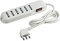 BTicino 3631DB Ciabatta Multipresa a 6 Uscite Bipasso con Interruttore Luminoso, 3500 W, 250 V, Bianco