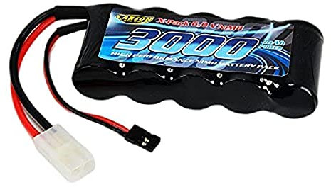 Carson 500608143 Empfang 6V/3000mAh NiMH TAM/JR-RC, Ersatzbatterie, Akku für ferngesteuerte Autos, RC-Zubehör