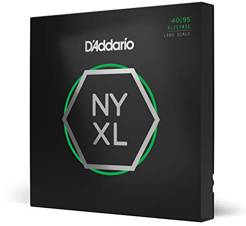 D'Addario basgitarrsträngar – NYXL bassträngar – NYXL4095 – oöverträffad styrka, inställningsstabilitet, förbättrat svar – för 4 strängars basgitarrer – 40–95 superlätt, lång skala