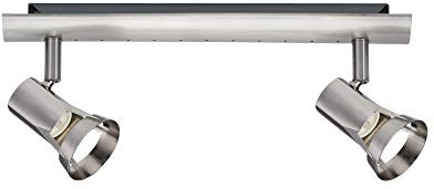 Paulmann 66699 Spotlight Teja max 2x10W GU10 Nickel satiniert 230V Metall Deckenleuchte Lampe LED Deckenlampe ohne Leuchtmittel Deckenstrahler