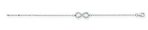 Thomas Sabo Damen Armband mit Unendlichkeitszeichen 925er Sterlingsilber mit Zirkonia, Länge: 16,5cm - 19,5cm, SCA150000