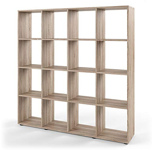 Vicco Raumteiler Karree, stehendes Bücherregal, Sonoma, 138.5 x 142.5 cm