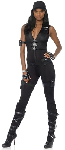 LEG AVENUE Damen Deluxe Swat Commander Kost me, Schwarz, Medium (EUR 38)