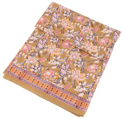 GURU SHOP Blockdruck Tagesdecke, Bett & Sofaüberwurf, Handgearbeiteter Wandbehang, Wandtuch - Design 20, Size:Single 150x200 cm