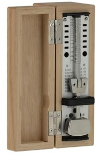 Wittner Metronom Taktell Super-Mini Serie 880.2 - Massivt trähus - Utan klocka - Matt ek - Mekanisk uppvridning - Inga batterier behövs - Tillverkad i Tyskland