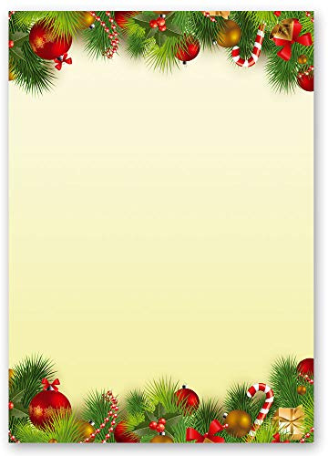 100 fogli di carta da lettera decorati AUGURI NATALIZI Cancelleria di Natale DIN A4 - Natale
