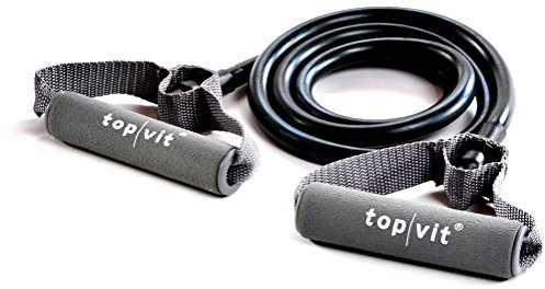 Bodytrainer, Fitnessband, Fitness Tube, Gymnastikband mit Schaumstoffgriffen, ca. 140cm lang