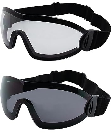 2 Sky Dive Goggles Clear Smoke Skydiving New These Have Shatterproof Polycarbonate Lenses And UV400 Filter for Maximum UV Protection