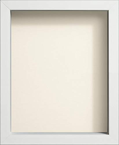 Frame Company Radcliffe White Box Frame, Ivory Backing, 30x20 | Fits a 30x20 photo, 33mm usable depth, Overall approx 80.2x54.8cm, Perspex Front