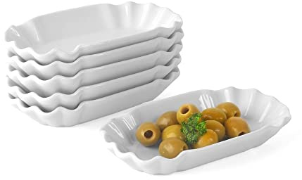 Holst Porzellan SL 105 Porzellan Pommesschale 15 cm Pappoptik Snack Line, weiß, 15 x 8 x 2.5 cm, 6 Einheiten