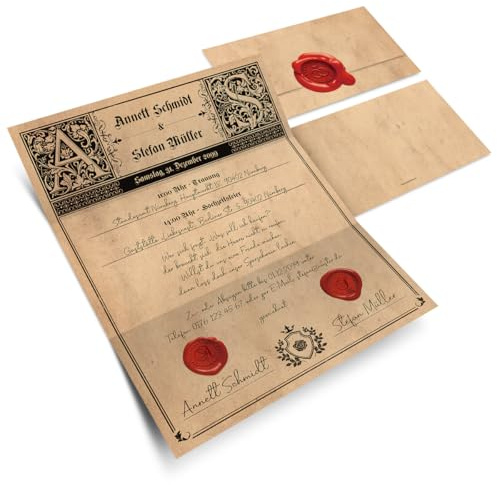 Kartenmachen.de Personalisierte Hochzeitseinladungen ab 10 Stück als Siegelbrief selbst gestalten inkl. Aufkleber im Hingucker Wickelfalz Sonderformat