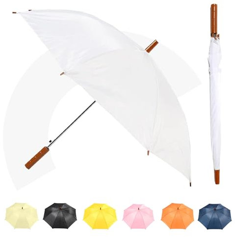 Jollybrolly Straight Stick Umbrella – Strong 8 Panel Winter Umbrella, Waterproof, Sun Protection, Wind Resistant, Large Canopy, Auto Open Feature