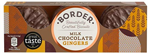Border Biscuits Milk Chocolate Gingers 175 G (Pack of 6)
