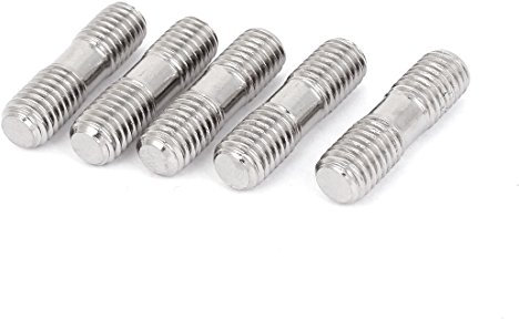 Sourcingmap M8 x 30mm A2 Stainless Steel Double End Threaded Stud Screw Bolt 5 Pcs