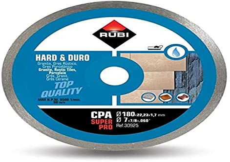 Rubi CPA 180 SUPERPRO - Disco de diamante para material duro continuo (180 mm)