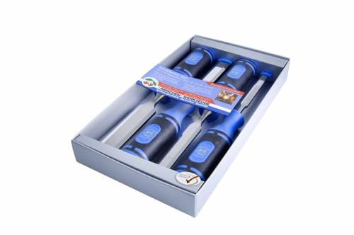 KIRSCHEN Werkzeuge 1198000 | 4-teiliger Stechbeitelsatz mit 2-Komponentenheft im SB-Karton bestehend aus 10+16+20+26mm