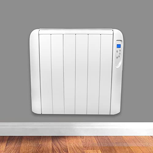Futura 1500W White Electric Radiator Heaters for Home, Bathroom Safe 24/7 Day Timer Electric Heater Lot 20 & Advanced Thermostat Control Wall Mounted Low Energy Panel Heater with Child Lock