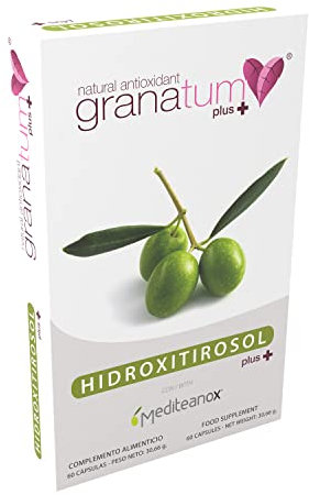 Granatum Plus - Idrossitirosolo Plus - Integratore Alimentare - Estratto di Olio Extra Vergine di Oliva - Antiossidante e Antinfiammatorio Naturale - Prodotto in Spagna - 1 Confezione 60 Compresse