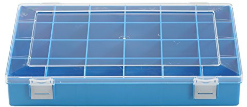 Hünersdorff Caja de surtido PS CLASSIC, 24 compartimentos 225x335x55 mm, azul