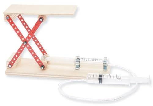 matches21 HOME & HOBBY Hebebühne Pneumatik DIY Holz Bastelset für Kinder ab 12 Jahren Hydraulik Modell Bausatz