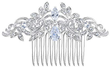 EVER FAITH® CZ österreichischen Kristall kunstvolles Vintage Style Muster Hochzeit Haarkamm Haarschmuck (Stil 1)