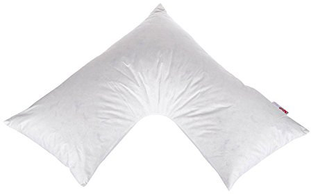 HOMESCAPES Duck Feather and Down V Shaped/Triangle Pillow - Washable, Anti Dust Mite Nursing Pregnancy and Back Support Pillow RDS Certified