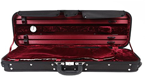 GEWA estuche para violín 4/4 Liuteria Maestro - negro/rojo - Núcleo térmico - Suspensión acolchada flotante - Funda de tornillo hidrófuga - Cerradura suiza - Correas tipo mochila
